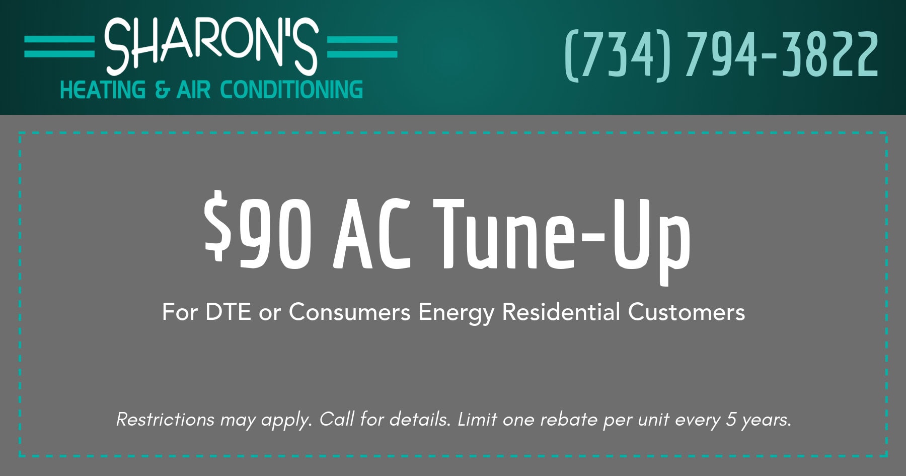 ninety five dollar ac tune up for Dee TEE E Consumers Energy Residential Customers. restrictions may apply. call for details. limit one rebate per unit every five years